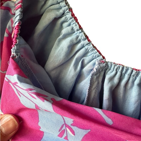 UMGEE women Size M PUP shoulder Off blouse pink and Blue color - Picture 6 of 16